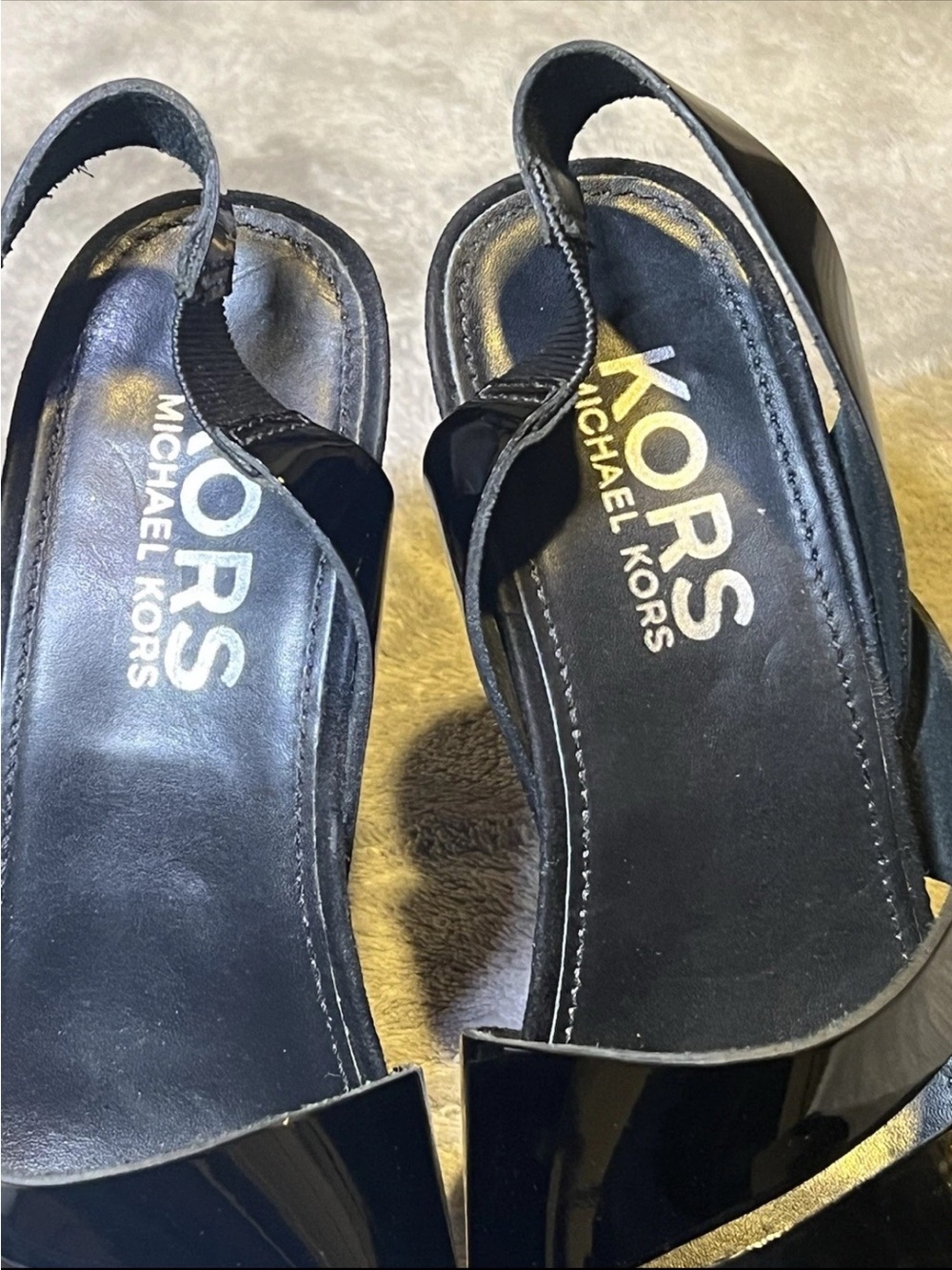 Michael Kors Black Patent Slingback Sandals - Picture 8 of 9